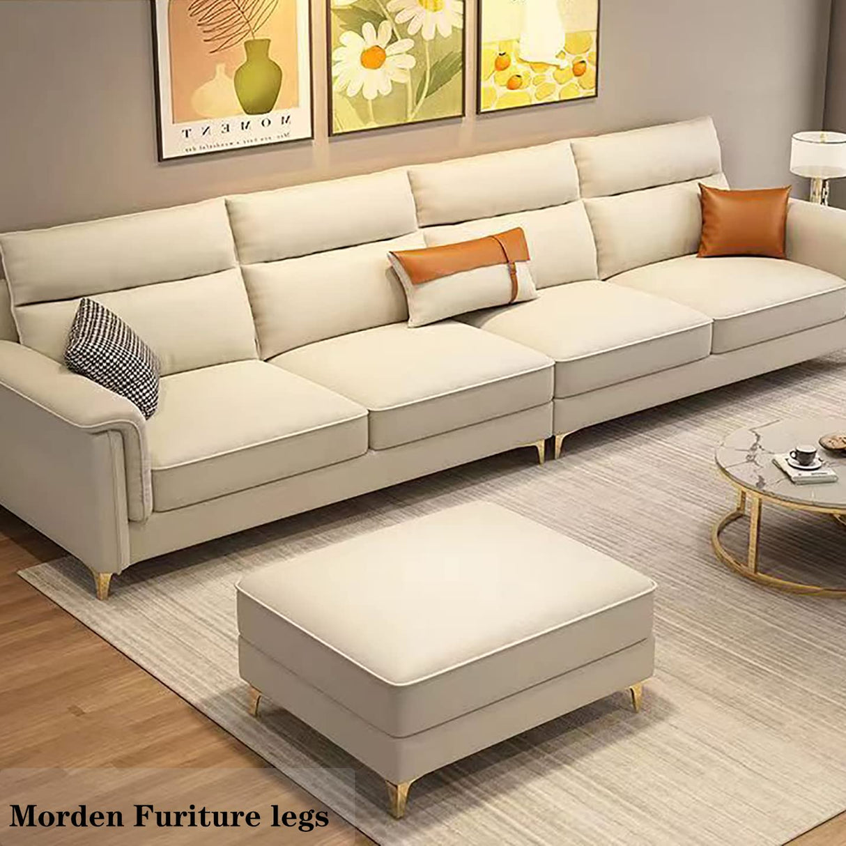 M MIMHOOY 4 Inch Furniture Legs, Set of 4 Metal Furniture Legs Modern Triangle Feet Luxury Gold for Sofa Cabinet Cupboard Couch Chair Ottoman M MIMHOOY