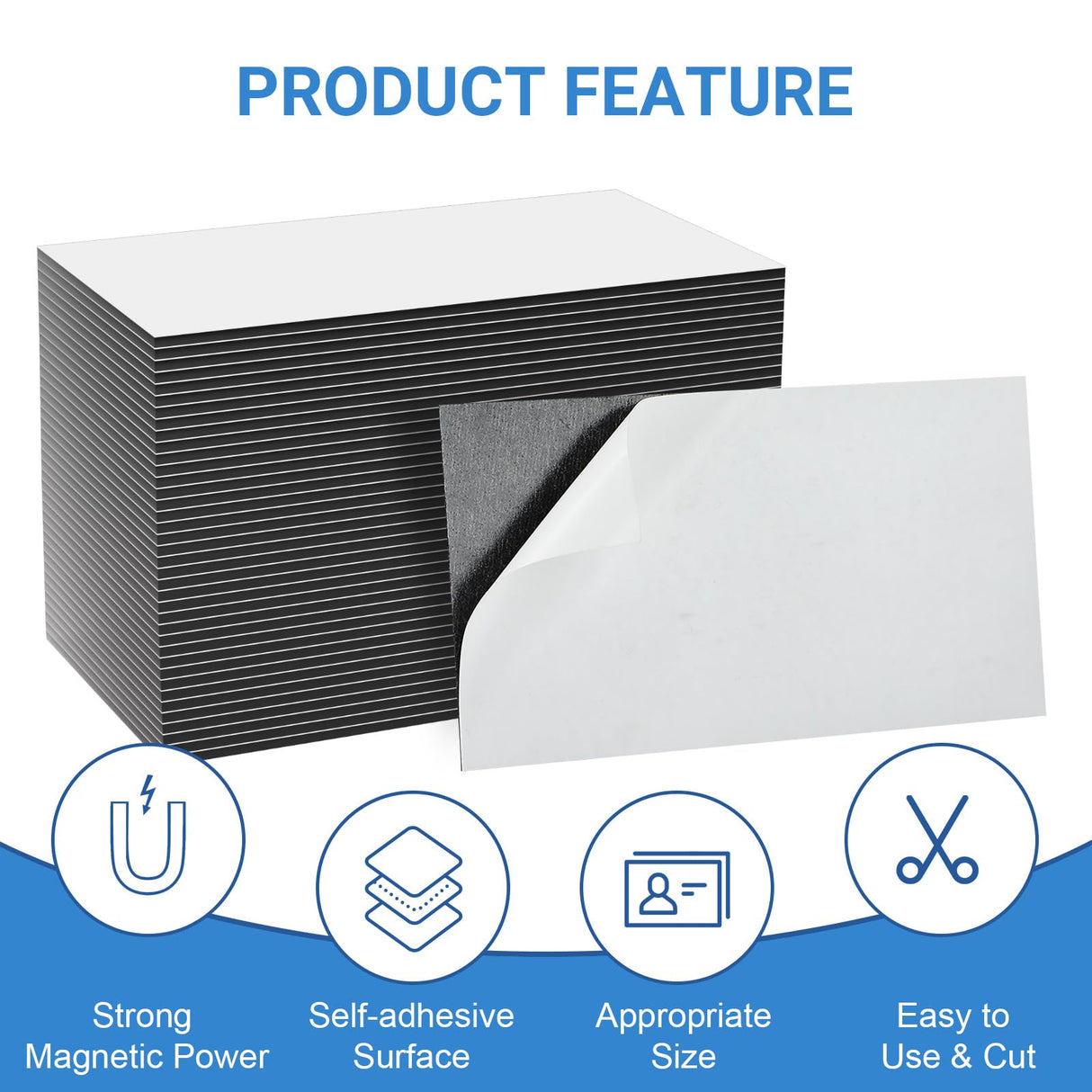 MaxGear Business Card Magnets Peel and Stick, Custom Magnets Business Cards, Personalized Magnet for Refrigerator, Custom Fridge Magnet, Adhesive Magnet, 3.5" x 2" Magnetic Business Cards 50 Pack MaxGear