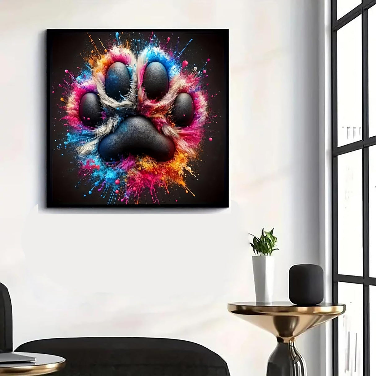 GXGLLPZBY 5D Diamond Paintings Kits for Beginners, Full Drill Diamond Arts Kits for Adults, DIY Paw Paint by Diamonds Dot Gem Art Painting Kit for Home Wall Decor 13.8x13.8 Inch GXGLLPZBY