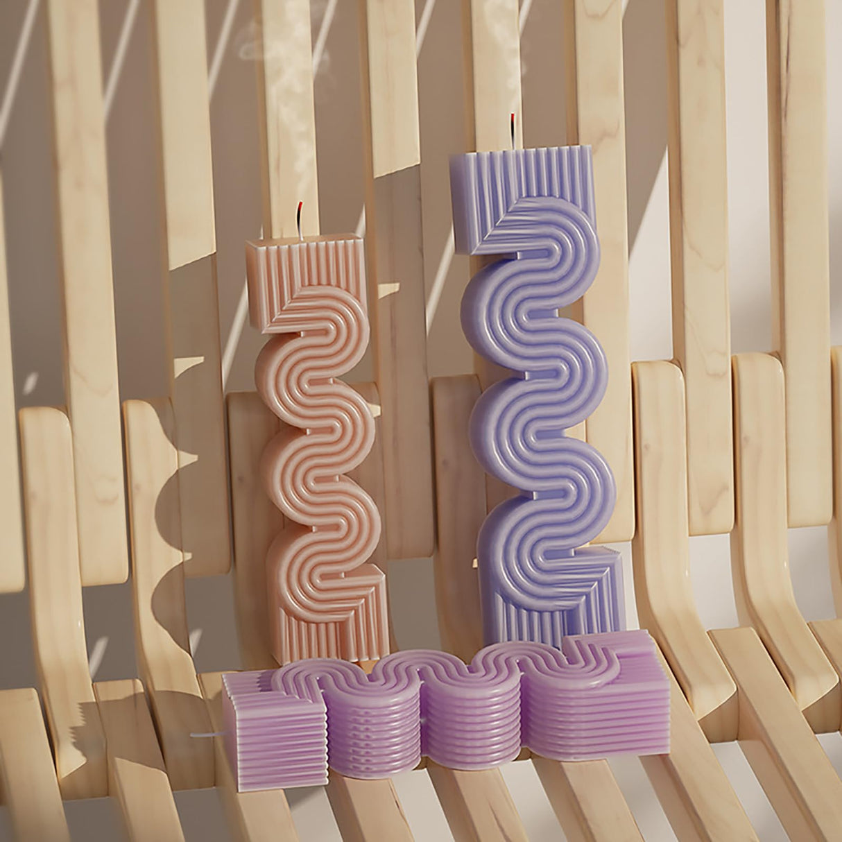 2 Pack S Geometry Candle Mold Geometric Lines Spiral Pillar Resin Casting Mold Resin Making Molds Silicone Mold for Candle Home Decorate Candle Making 3D Animal Mold ESEENS