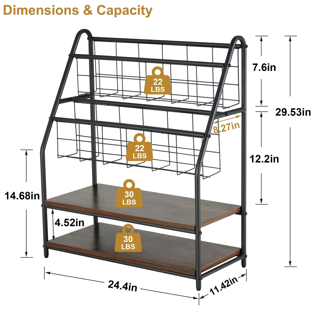 VECELO Magazine Rack FloorStanding,Magazine Display Stand Brochures Newspaper Holders,with 2 Shelves Board for Office,Library,Exhibition Hall,Hospital Indoor&Outdoor,Grey VECELO