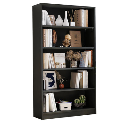 Farini 60 Inch Tall Bookcase,5 Shelf Bookshelves,Adjustable Bookshelf for Home Office,Black