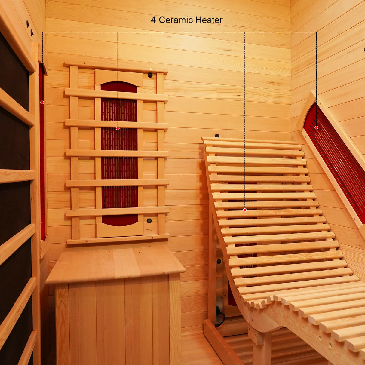 Smartmak Far Infrared Wood Sauna, 1 or 2 Person Home Canadian Hemlock Luxurious Wooden Traditional Indoor Corner Saunas, 2300 W Spa Room with Recliner, 8 Heating Element, Speaker, Lights, Oxygen Bar Smartmak