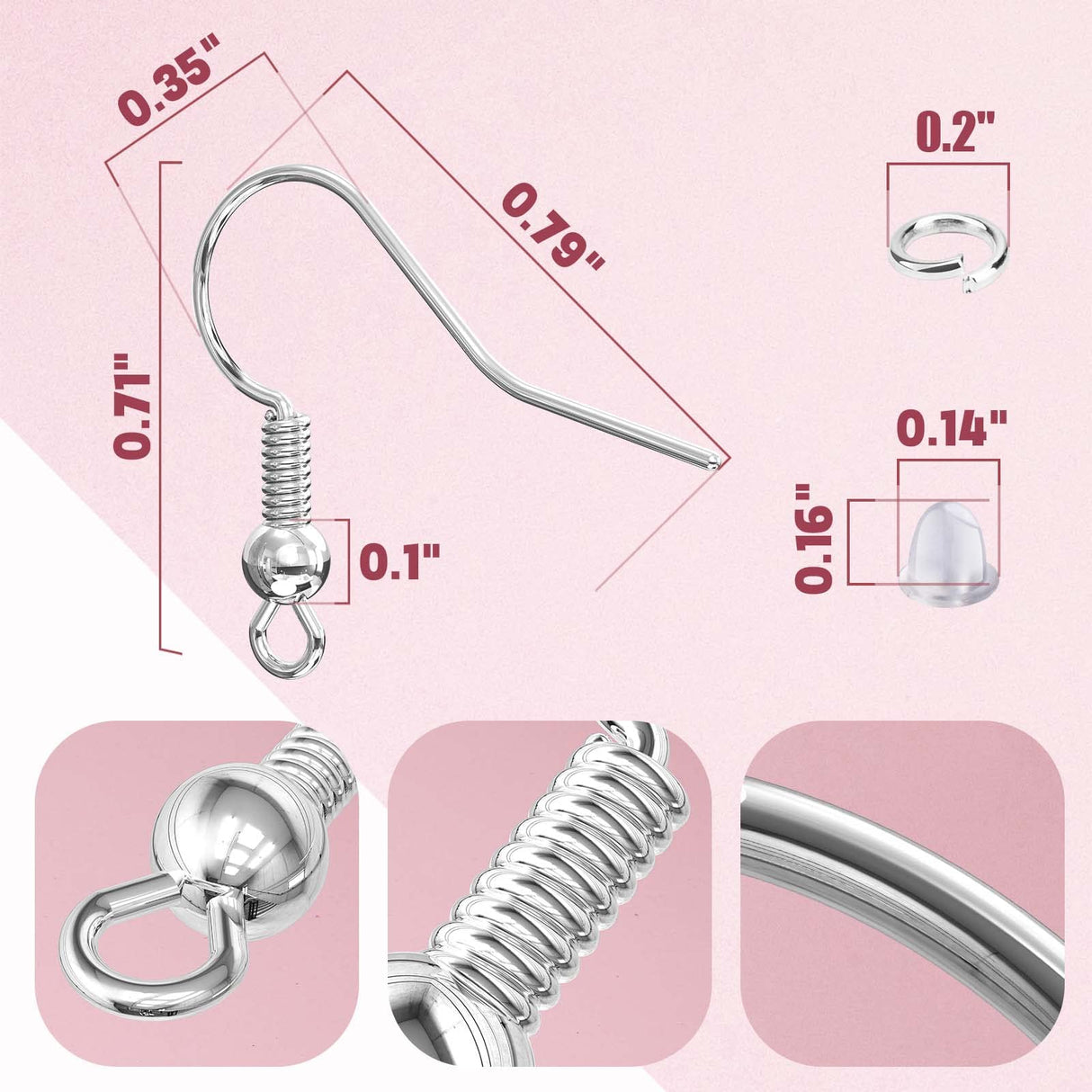 Hypoallergenic Earring Hooks, 600 Pcs Earring Making Supplies Kit with Earring Hooks, Jump Rings and Earring Backs for Jewelry Making (Silver and Gold) Aiythouy