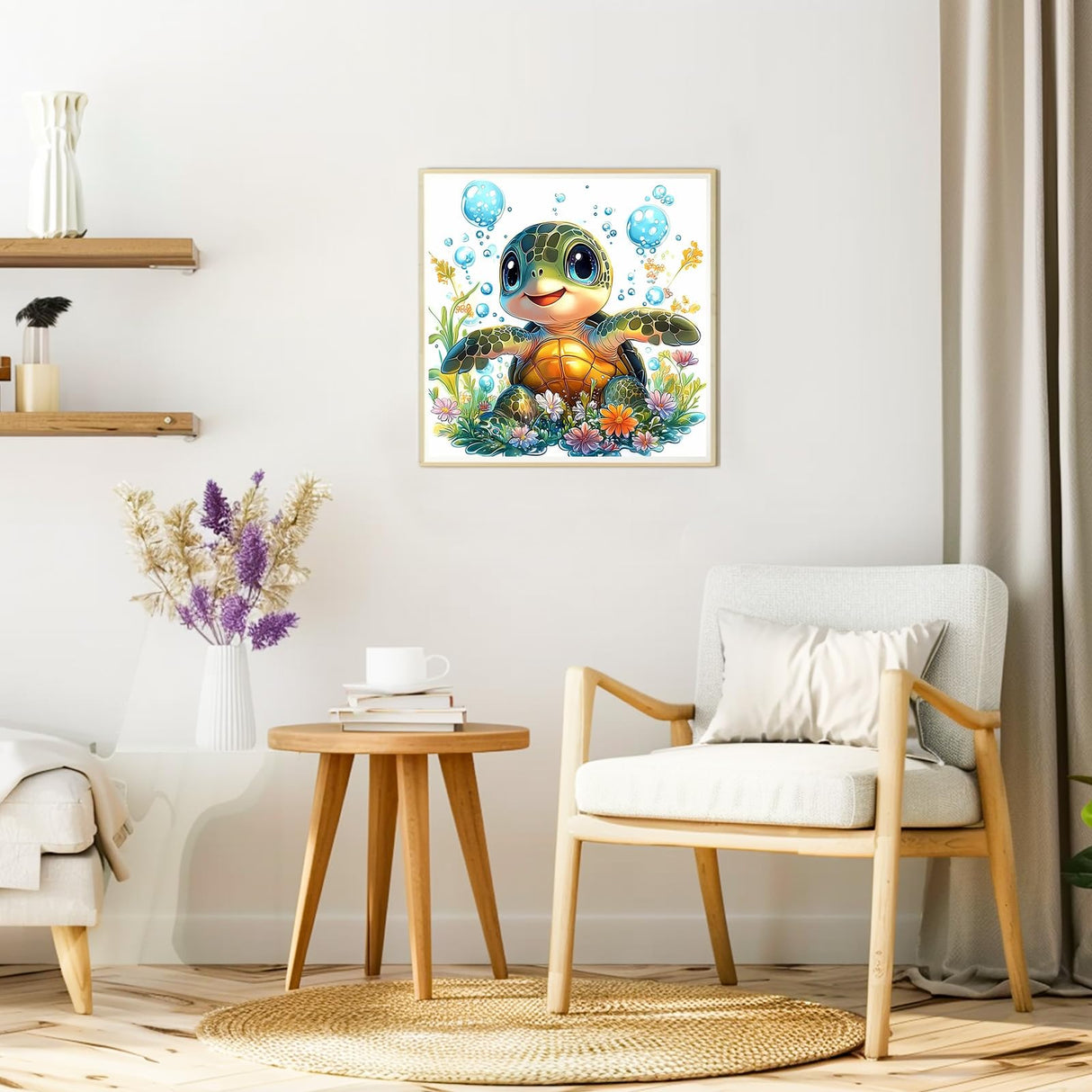 DOMROM Cute Turtle Diamond Painting Kits for Adults, Turtle Full Drill Diamond Dots Paintings for Beginners, Round 5D Paint with Diamonds Pictures Gem Art Painting Kits DIY Craft Kits 12x12 inch DOMROM