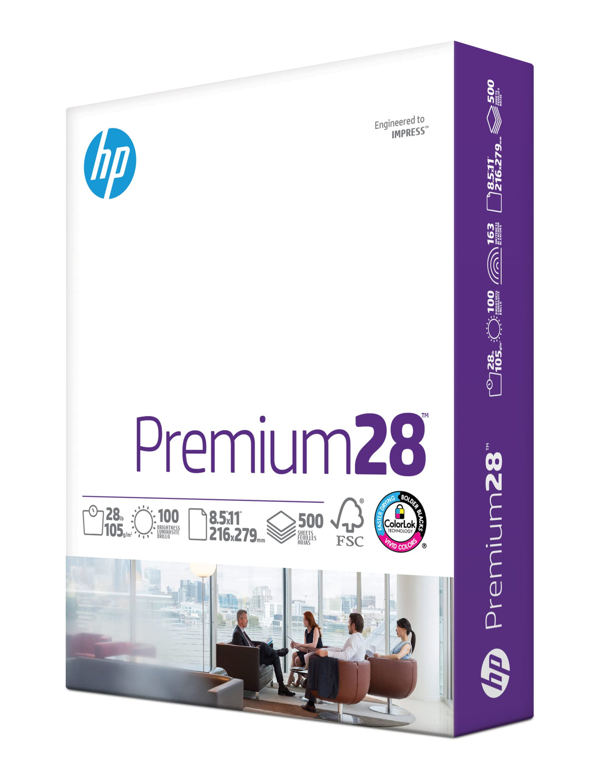 HP Printer Paper | 8.5 x 11 Paper | Premium 28 lb | 1 Ream - 500 Sheets | 100 Bright | Made in USA - FSC Certified | 205200R HP
