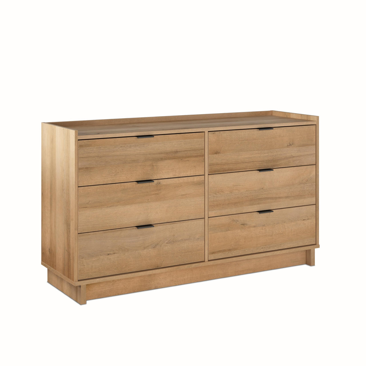 Prepac Simply Modern 6-Drawer Double Dresser for Bedroom, Chest of Drawers, Modern Bedroom Furniture, 52.5” Wide x 16” deep x 29.5” Tall, Oak Prepac