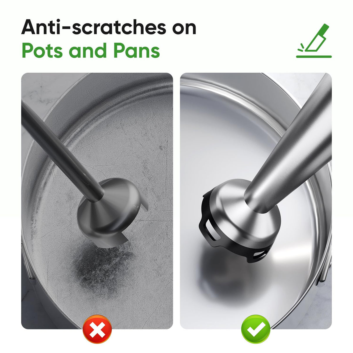 Immersion Blender Handheld 1100W 3 in 1 Corded Stick Hand Blenders for Kitchen with Trigger Speed Control, with Whisk, Milk Frother Attachemnts, Perfect Emulsifier for Soup, Smoothie, Puree ZKBHOME