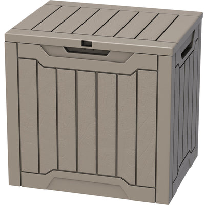YITAHOME 30 Gallon Deck Box Outdoor Storage Box, Waterproof Resin Package Delivery and Storage Box with Lockable Lid for Patio Furniture Cushions, Pool Accessories, Garden Tools, Brown