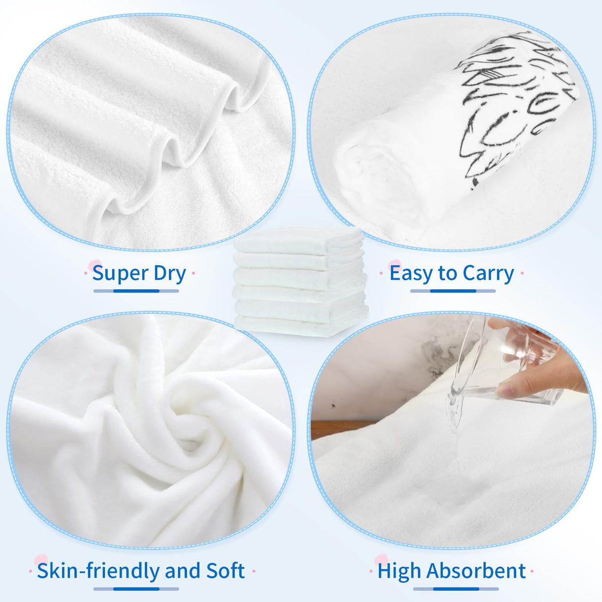 Preboun 6 Pcs Sublimation Throw Blanket Thick Plush Blankets Soft Fuzzy Blanket White Blank Blanket for DIY Custom Personalized Sublimation Photo (30 x 40 Inch) Preboun
