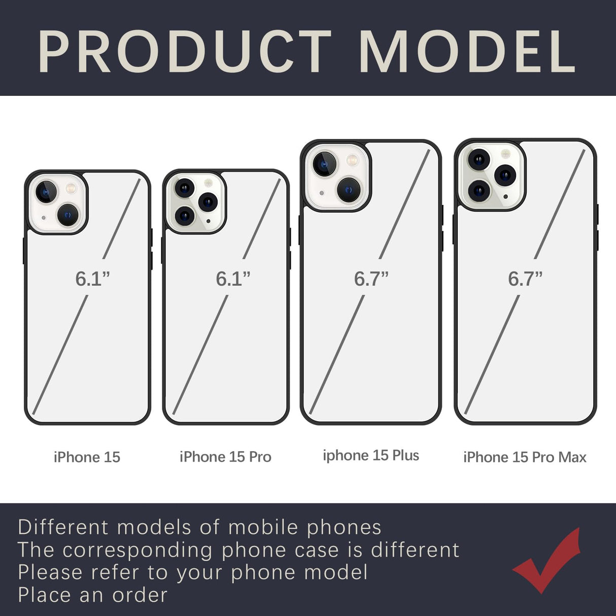 OKBA 10 PCS Sublimation Blank Phone Case for iPhone 15 Pro Max 6.7 Inch ,Matte Black Soft Shockproof DIY Customize Heat Press Rubber Protective Case OKBA