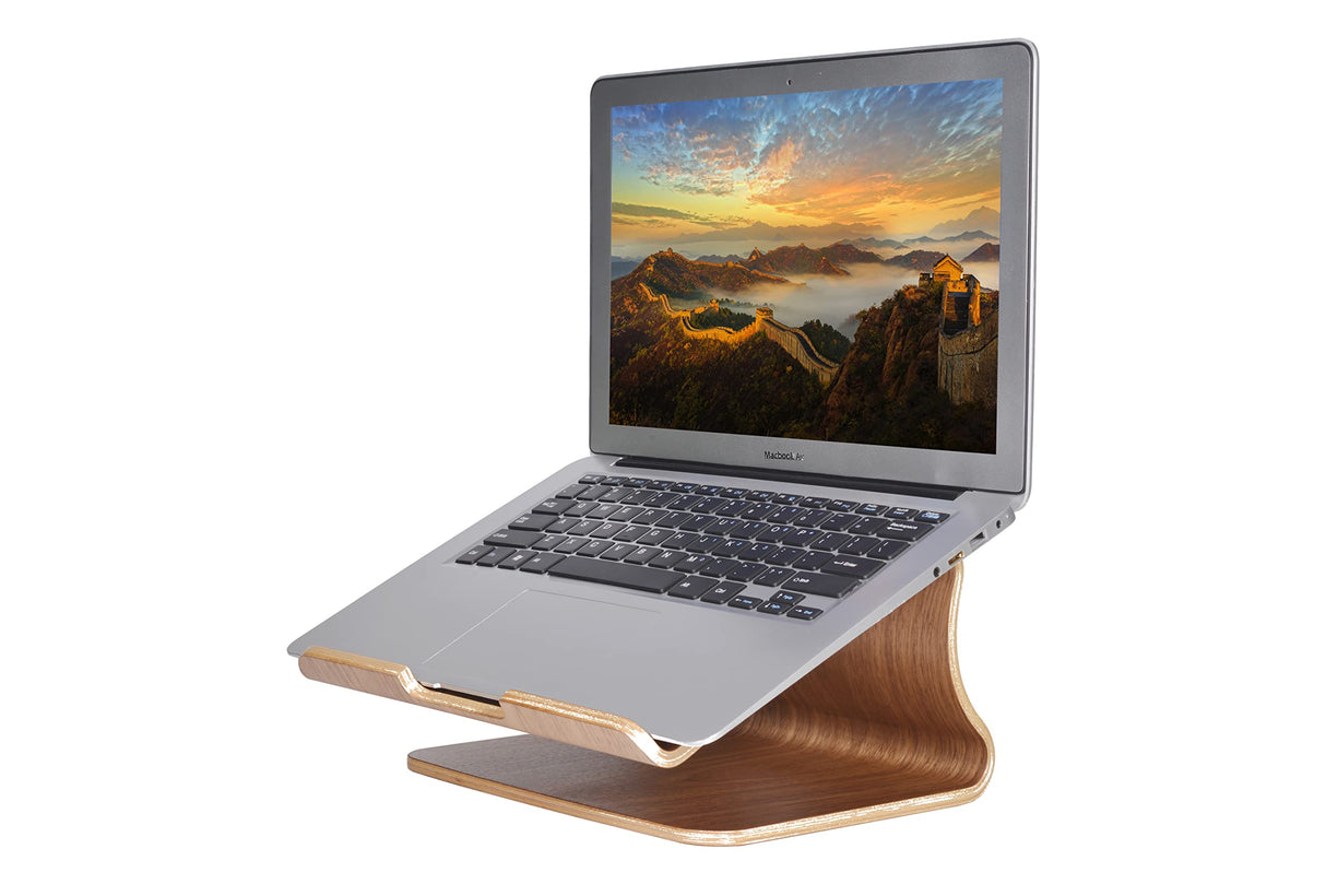 SAMDI Wood Laptop Stand for Desk,Laptop Holder Stand,Wooden Cooling Computer Holder,Suitable for Most laptops Heat Dissipation Shelf (Walnut) SAMDI