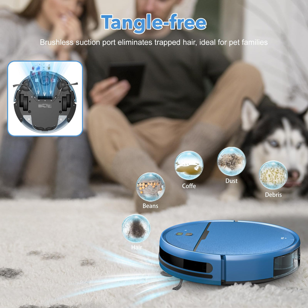 Robot Vacuum and Mop Combo, 2 in 1 Mopping Robot Vacuum Cleaner Compatible with WiFi/App, Robotic Vacuum Up to 2300Pa Suction, Self-Charging, Slim, Ideal for Hard Floor, Pet Hair, Low Pile Carpet iMartine