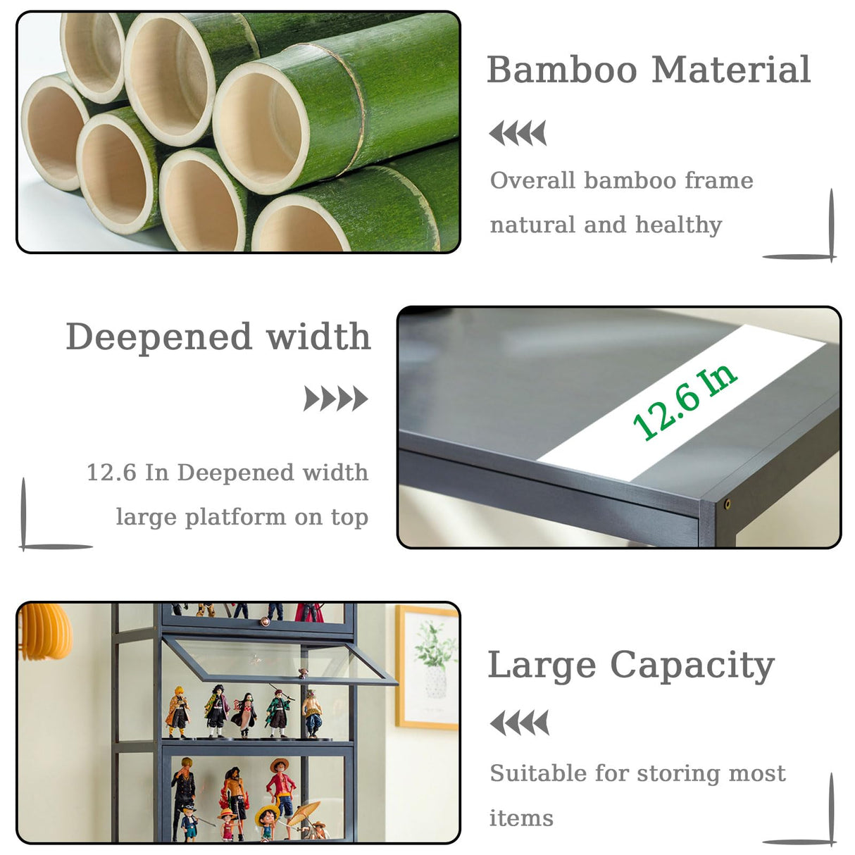 5-Tier Display Cabinet with Acrylic Doors, 67.5" Transparent Curio Display Case for Figures, Collectibles Toy Organizers Rack & Display Shelf, Kids Bookcase for Home, Office, Playroom, Living Room IHGSSKD