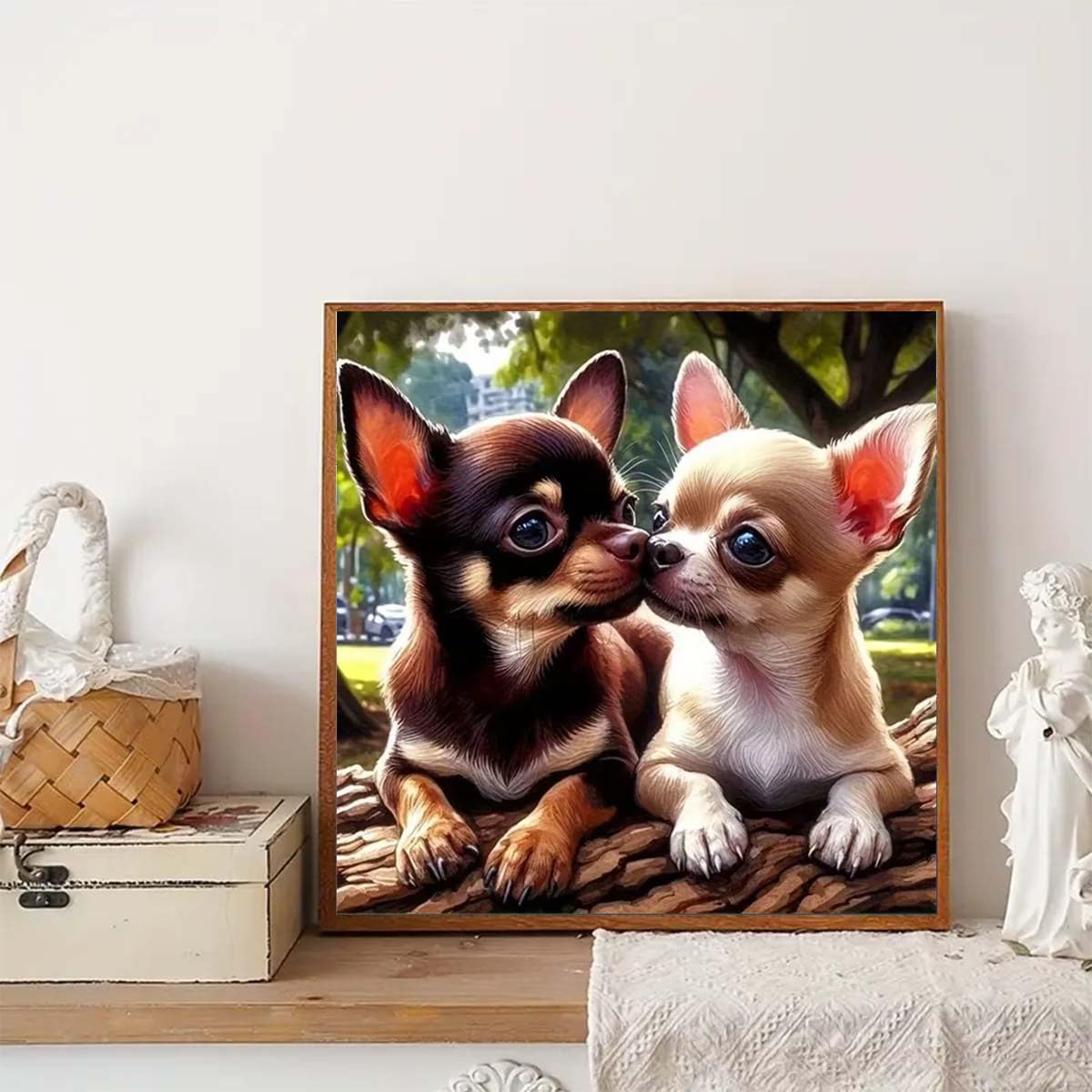 Animals Diamond Art Kits for Adults,Chihuahuas Dog 5D Diamond Painting kit for Beginner,DIY Full Round Drill Diamond Gem Art Crafts for and Home Wall Decoration 13.8 x 13.8 inch GEMFAMILY
