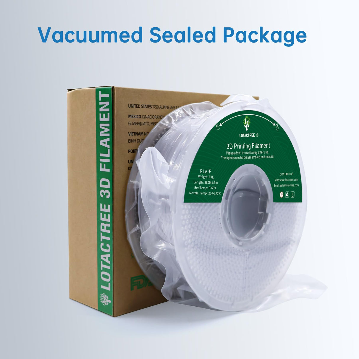 PLA-F Filament White 1KG(2.2LBS), PLA Plus 3D Printer Filament 1.75mm ± 0.02mm Strength and Toughness Fit for Most FDM 3D Printers Lotactree