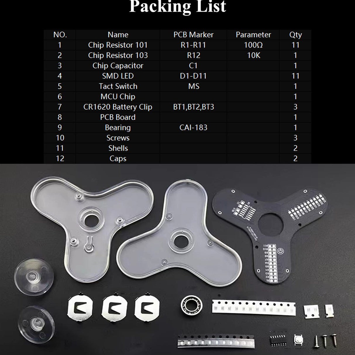 Soldering Practice Kit 3 Leaves LED Rotating Gyroscope DIY Kit Soldering Project Electronics Kit Soldering Practice Kit for Kids Adult ISolderStore ISolderStore