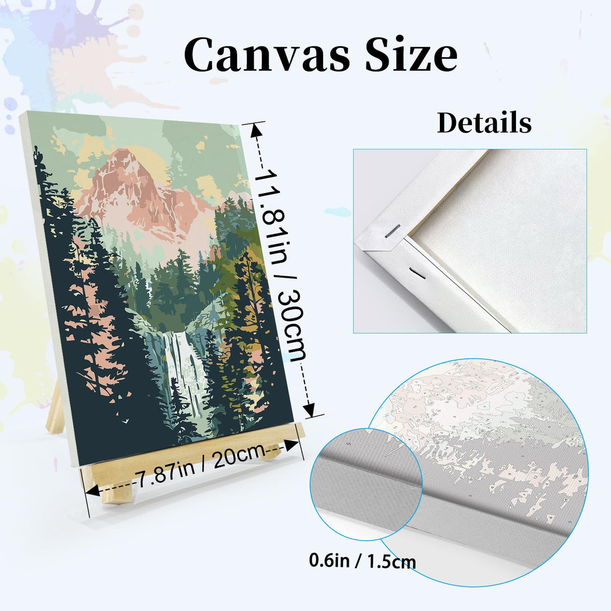 JOOZ 4 Pack Paint by Numbers Kit for Adults with Frame, Moon Paint by Number with Easel, DIY Mountain Lake Adult Paint by Number Kits on Canvas, Landscape Oil Painting Kit for Home Decor 8x12 Inch JOOZ