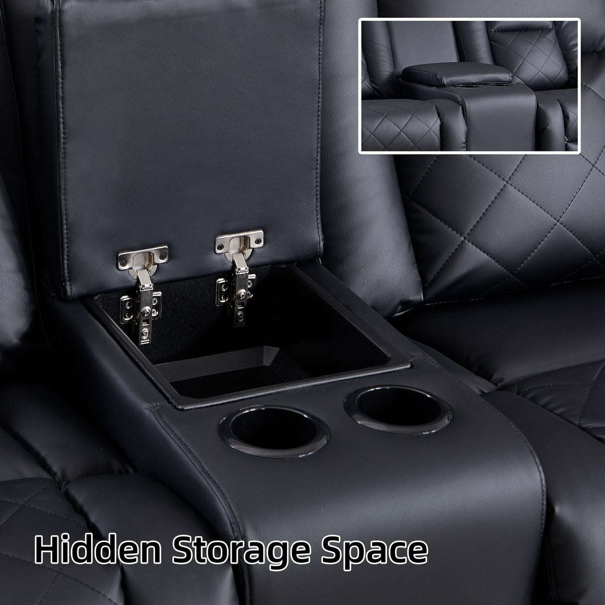 EBELLO Manual Recliner Sofa Set, Faux Leather Reclining Living Room Furniture Set, Included Single Chair and 3 Seat Manual Recliner Sofa, Black(Loveseat+Sofa) EBELLO