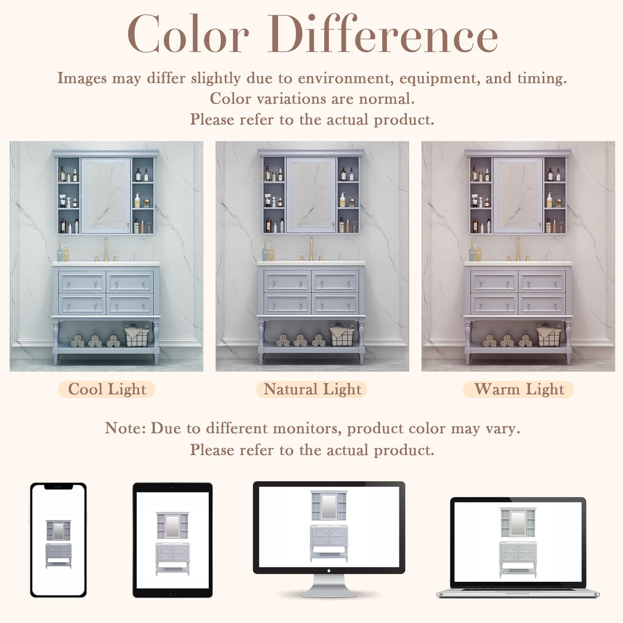 Merax Country 36" Bathroom Vanity with Matching Medicine Cabinet, Farmhouse Bathroom Vanity with Sink Storage Cabinet with 4 Drawers and Open Shelf, Solid Wood Frame Bath Storage Vanity Merax