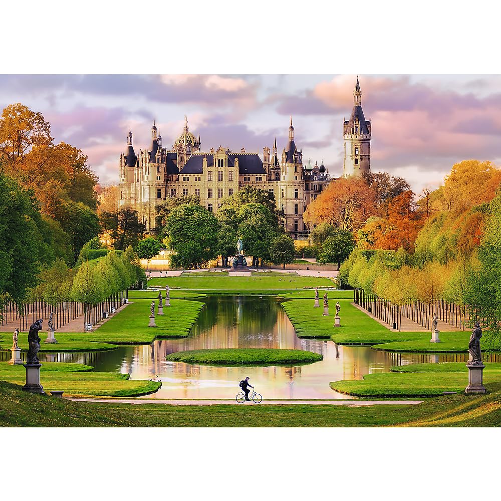 Trefl Schwerin Castle, Germany 1000 Jigsaw Puzzle Premium Plus Photo Odyssey 27"x19" Unique Photographic Series, Perfect Matching of Elements, for Adults and Children from 12 Years Old Trefl