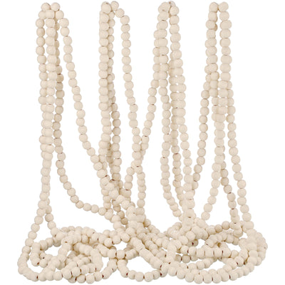 FairySandy 39.3 ft Christmas Wood Bead Garland Xmas Bead Garland Round Craft Bead Garland Christmas Vintage Decorations Boho Farmhouse Ornaments for Holiday Xmas Tree Decor (Wood Color)
