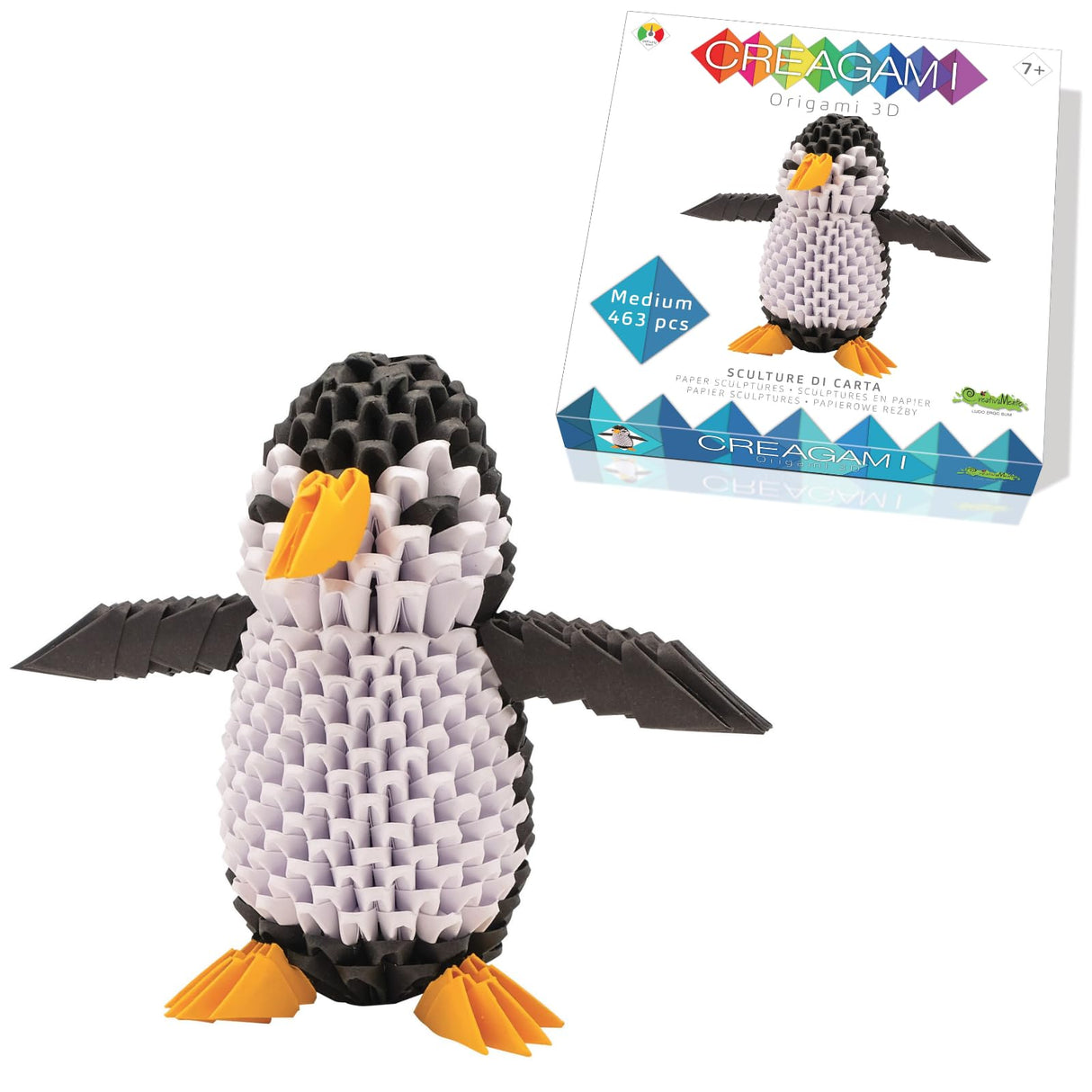 Creagami Penguin Origami Set: A 463-piece 3D Paper Crafting Kit for Ages 7 - Adult, Clear Creagami