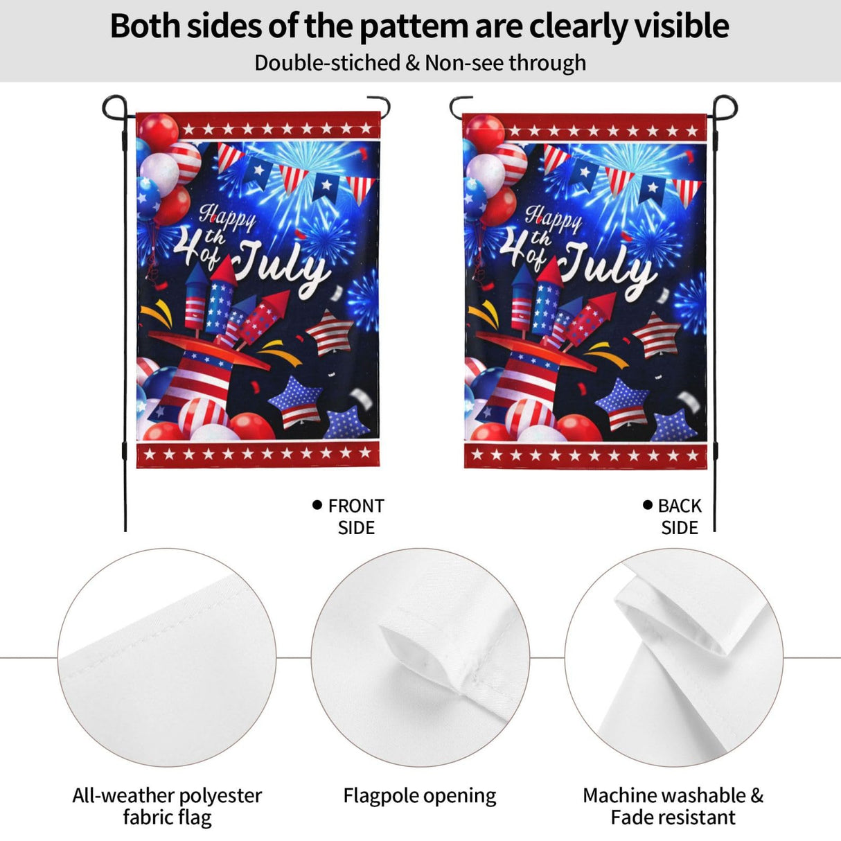 Patriotics 4th of july garden flag independence day Flag Decoration Banner Decor Flags for outside Farmhouse Yard Indoor/Outdoor Gifts 12.5x18 Inch XYSKINO