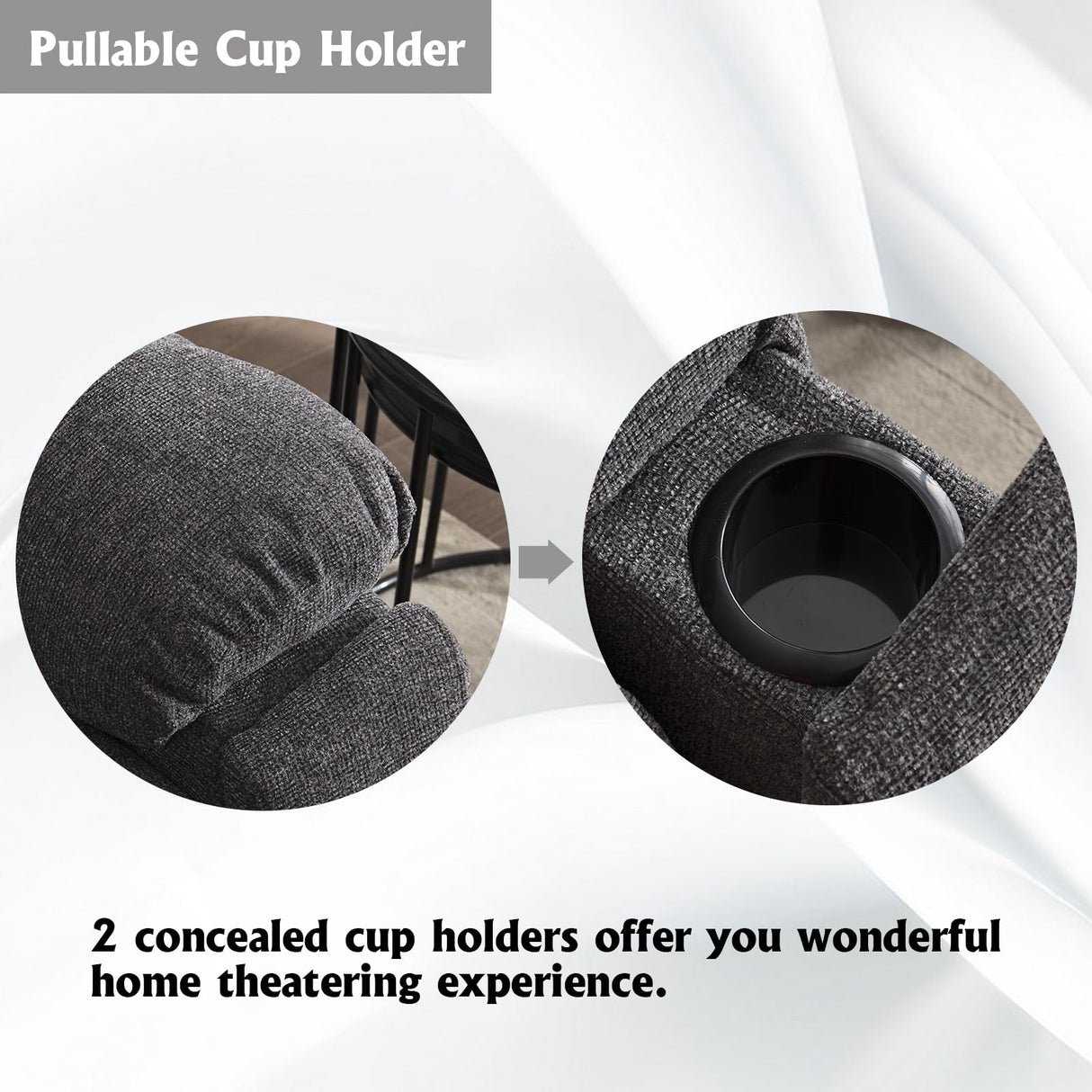 CANMOV Power Lift Recliner Chair with Massage and Heat for Elderly, Overstuffed Wide Recliners, Heavy Duty and Safety Motion Reclining Mechanism with USB Ports, 2 Concealed Cup Holders, Smoke Gray CANMOV