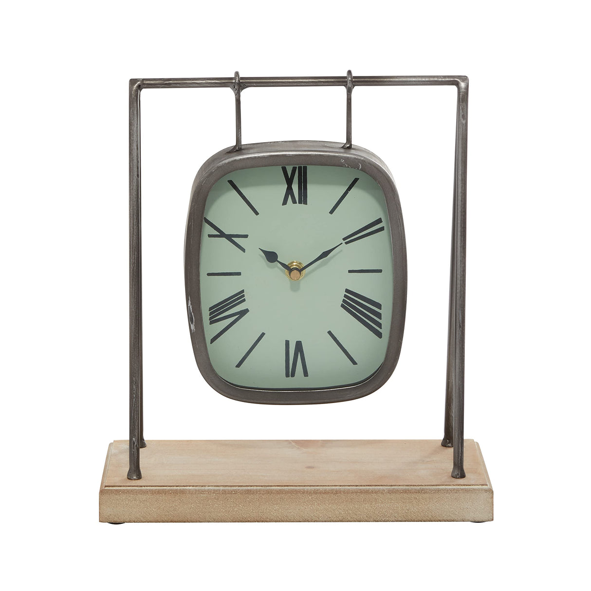 Deco 79 Wood Pendulum Clock with Wood Base, 10" x 5" x 12", Gray Deco 79