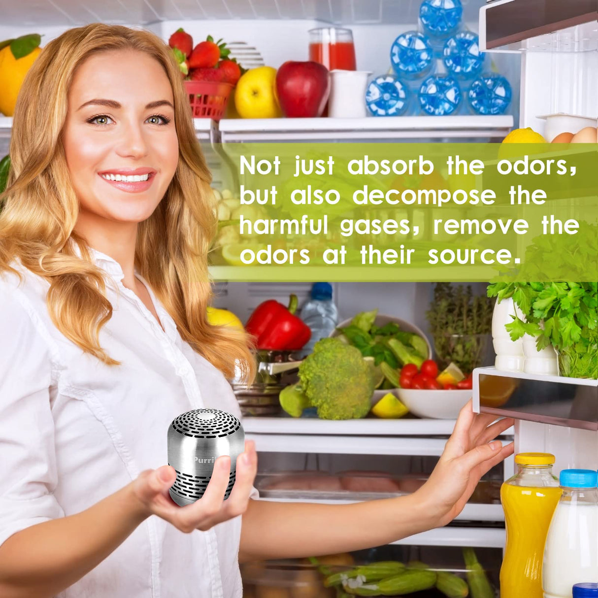 Refrigerator Deodorizer,Lasts for 10 Years,Refrigerator Odor Eliminator,Fridge Deodorizer,More Effective Than Baking Soda Bamboo Air Purifying Bags Purriko