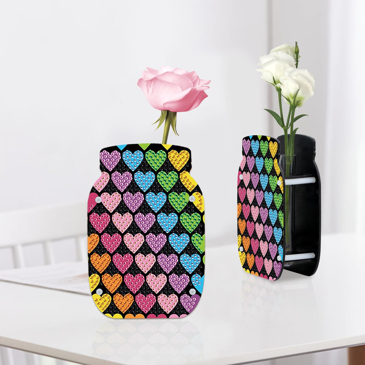 Tontut Diamond Painting vase Love DIY Flash Diamond Three-Dimensional Decorative vase Handmade Creative Crafts Suitable for Living Room Desktop Ornaments Home Decoration Creative Gifts Tontut
