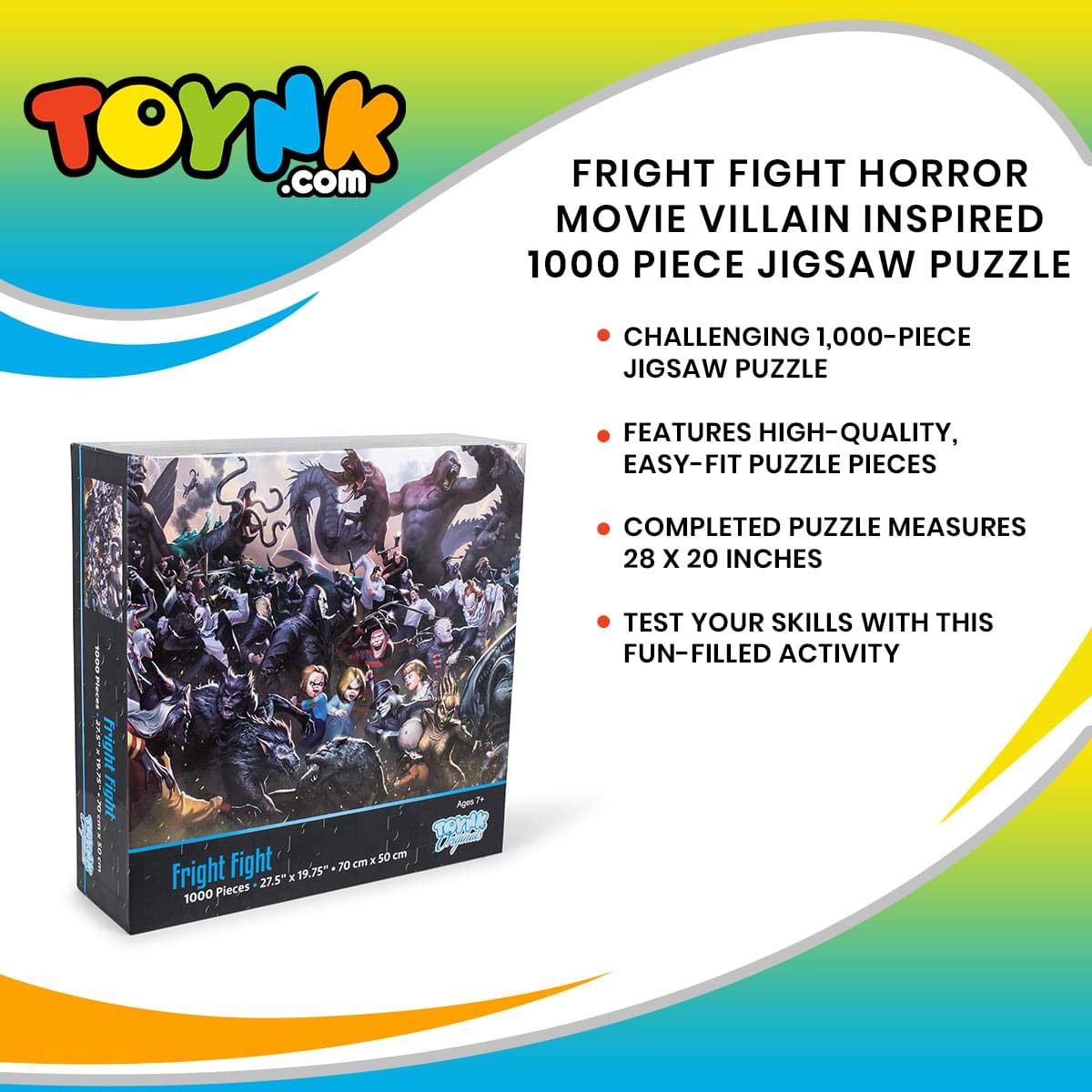 Fright Fight Horror Movie Villain Inspired 1000 Piece Jigsaw Puzzle for Adults | Challenging Interactive Brain Teaser for Family Game Night | 28 x 20 Inches Toynk