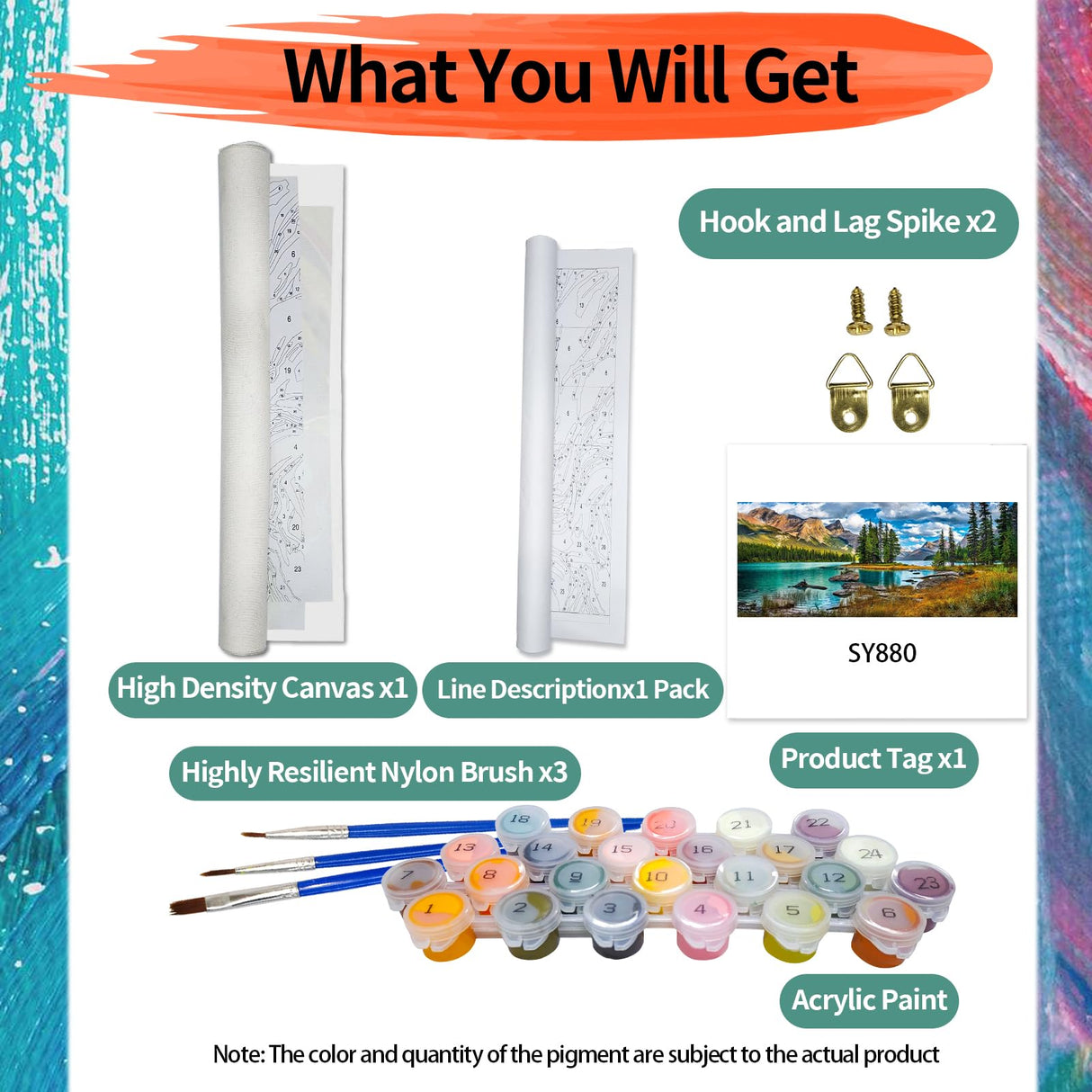 YALKIN Paint by Number for Adult Kits, DIY Landscape Lake Oil Acrylic Painting Kits for Adults Beginners on Canvas for Home Wall Decor Gifts 40x90CM/15.8x35.4in (No Frame) YALKIN