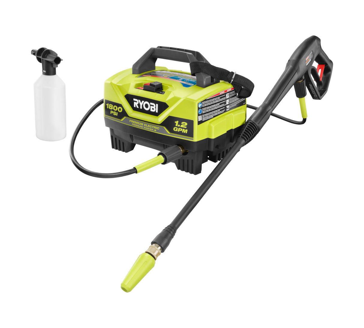 RYOBI 1,800 PSI 1.2 GPM Electric Pressure Washer, RY141820VNM RYOBI