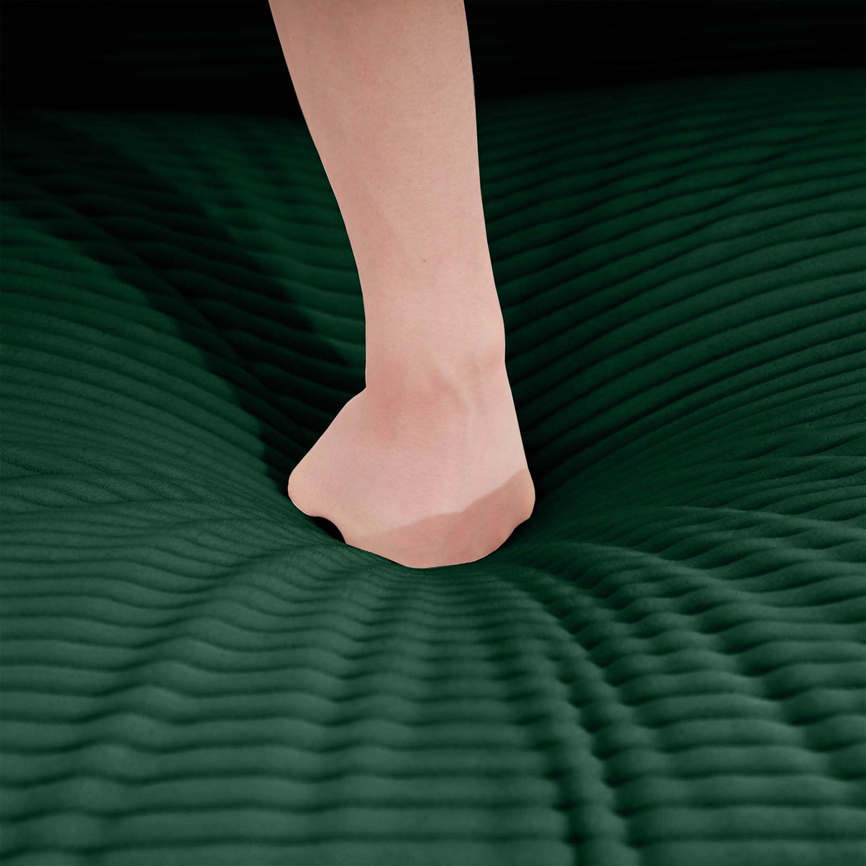 KEIKI 2-Piece Sofa Set with 1 Oversized Corduroy 3-Seater Sofa & 1 Loveseat Sofa, Upholstered 5-Seater Couch Set with 9 Pillow, High-Density Foam Cushions, Removable Armrests, for Living Room, Green KEIKI