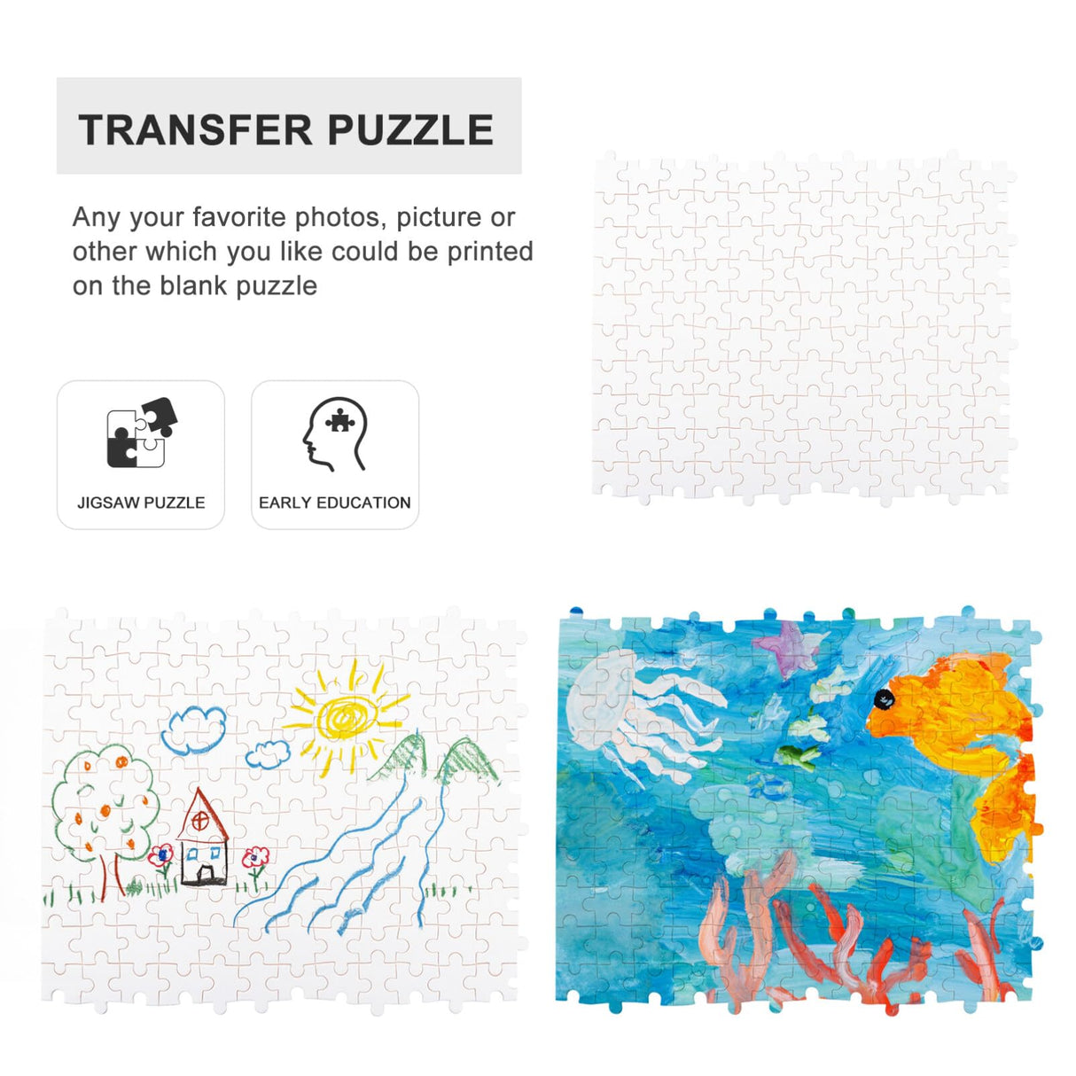 1000Pcs Wooden Blank Puzzle Sublimation Blanks Transfer Wood Puzzle Transfer Craft Puzzle Sublimation Blank Puzzle Freeform Blank Puzzle DIY Jigsaw Puzzles White Ordinary Customize Lurrose