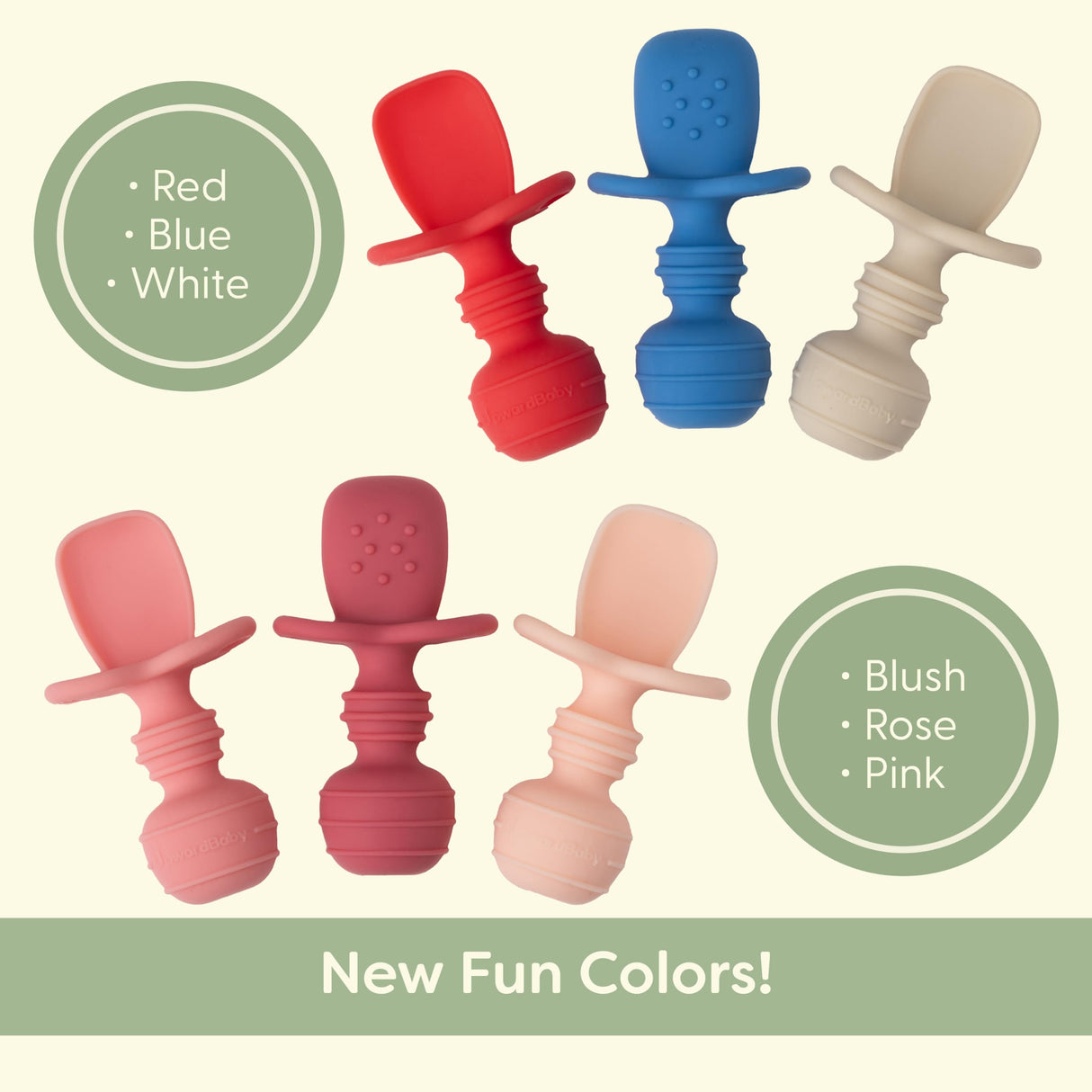 UpwardBaby Self Feeding Spoons with Anti-Choke Barrier – Silicone Utensils for 4 Months+ – Baby Led Weaning Silicone Spoon - Feeding Supplies UpwardBaby