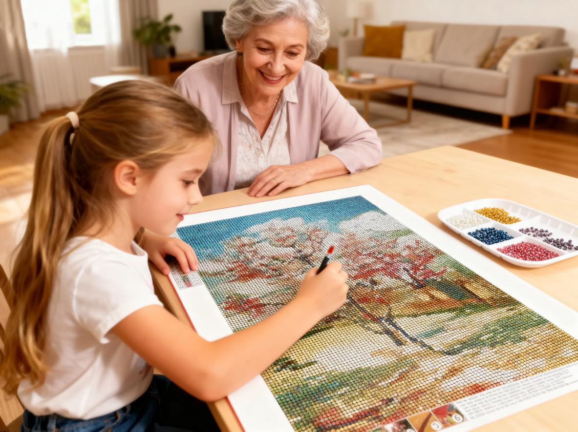 NIHO-JIUMA Van Gogh Diamond Painting Kits, DIY 5D Full Drill Diamond Art Gift for Adult/Teen, Home Decoration (30x40cm/12x16inches) NIHO-JIUMA