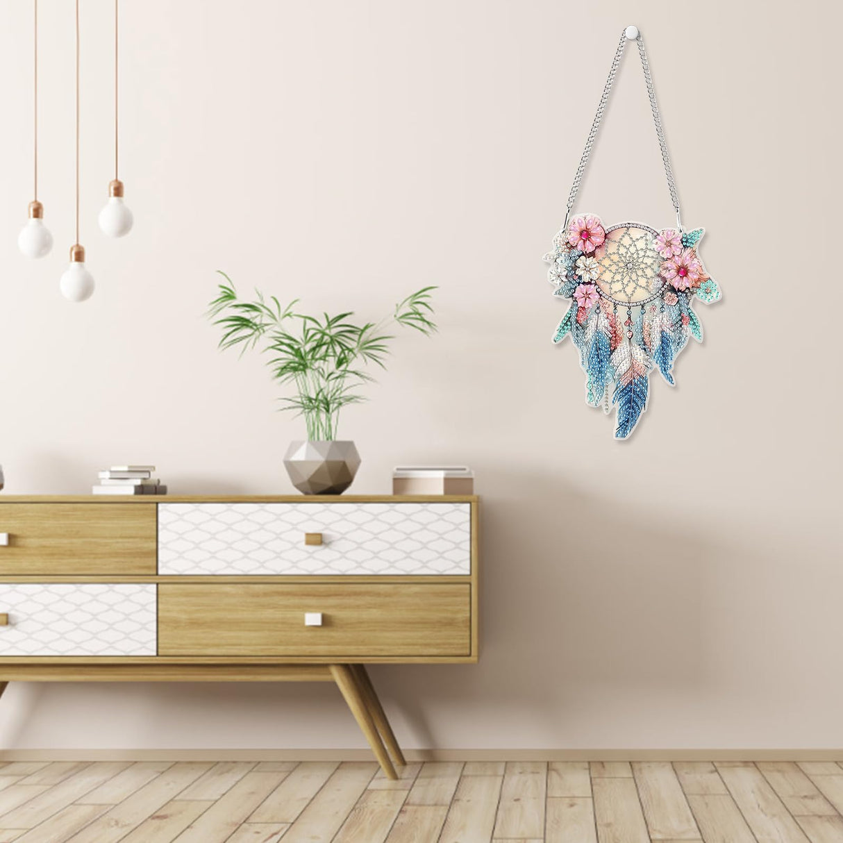 Hanging Diamond Art Kits for Adults Beginners, Dreamcatcher Diamond Painting Pendant Kit, DIY Acrylic 5D Special Shaped Crystal Diamond Gem Art Painting Hanging Ornament for Home Wall Decor and Gift Genius maker