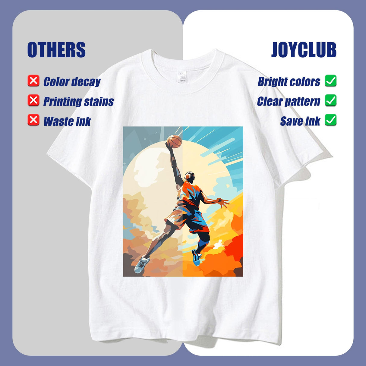Joyclub Sublimation Paper 8.5x11 Inch 110 Sheets Compatible with Sublimation Printer and Sublimation Ink for Mugs Tumblers T-Shirts Light Fabric Tote Bags and Other Sublimation Blanks Products Joyclub