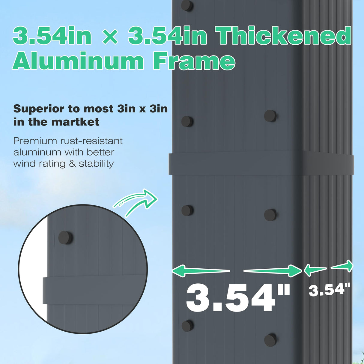 Yardenaler 12’ X 16’ Retractable Pergola with Adjustable Canopy for Backyard Deck Garden Grey Yardenaler