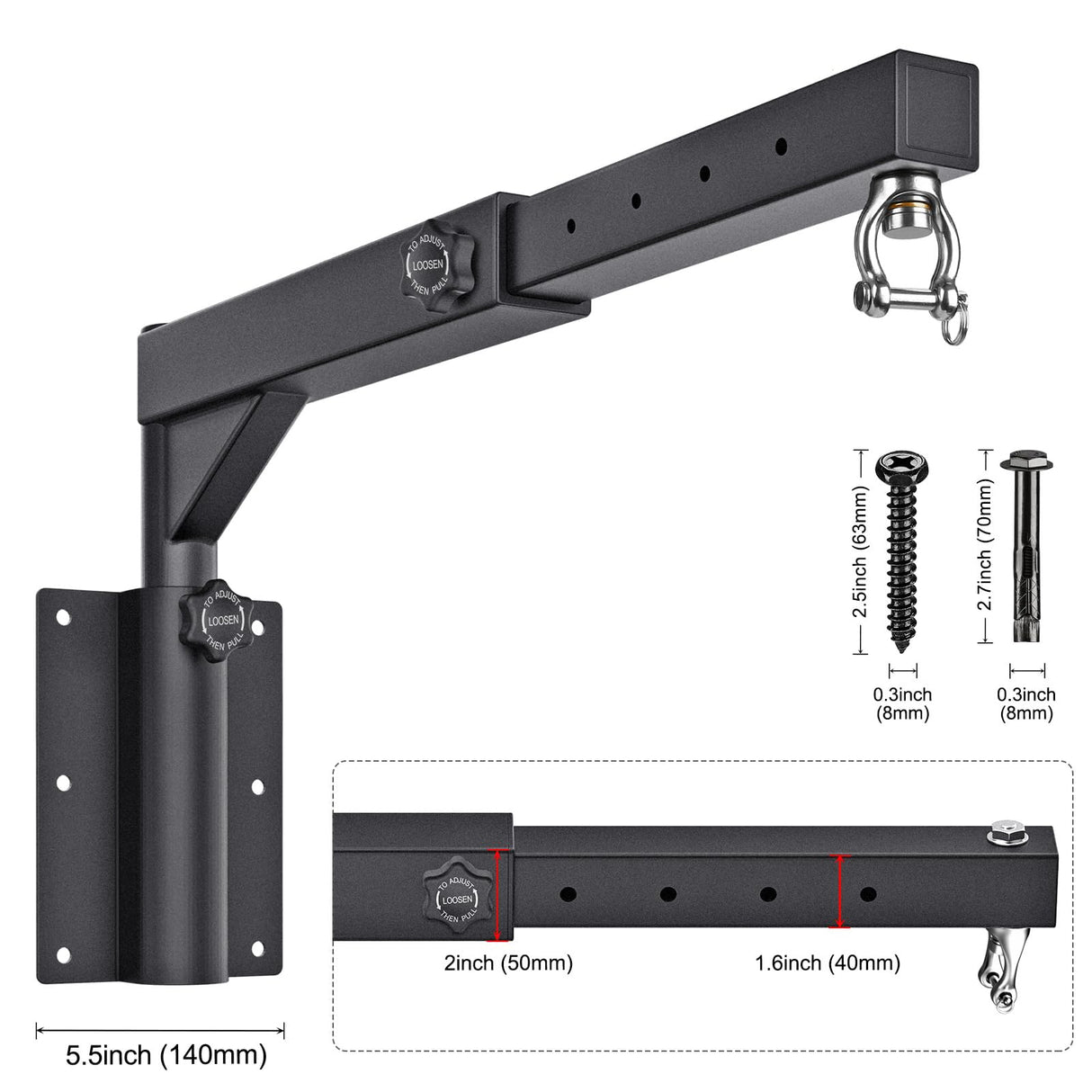 Dolibest Wall Mount Heavy Bag Hanger, Heavy Duty Punching Bag Hanger, Adjustable Boxing Bag Hanger Stand for Home Gym Indoor Outdoor, (800 LB Capacity) Dolibest