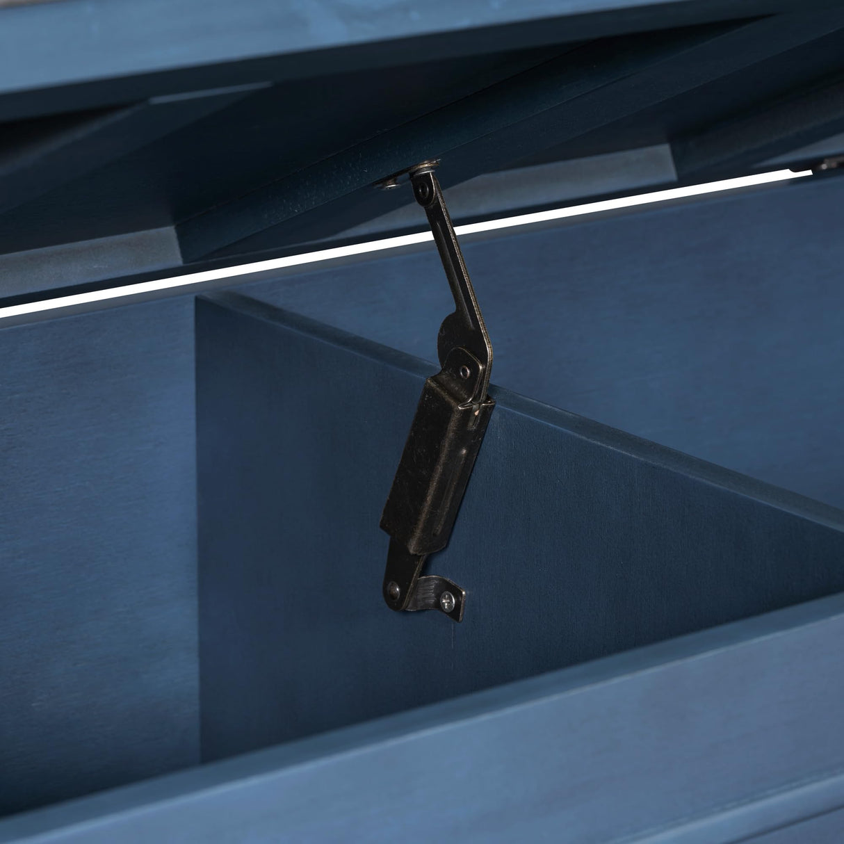 Knocbel Rustic Entry Storage Bench with Hidden Compartments and Removable Cushion, Wooden Entryway Hallway Foyer Shoe Bench Bedroom End of Bed Bench, 250lbs Weight Capacity (Antique Navy) Knocbel