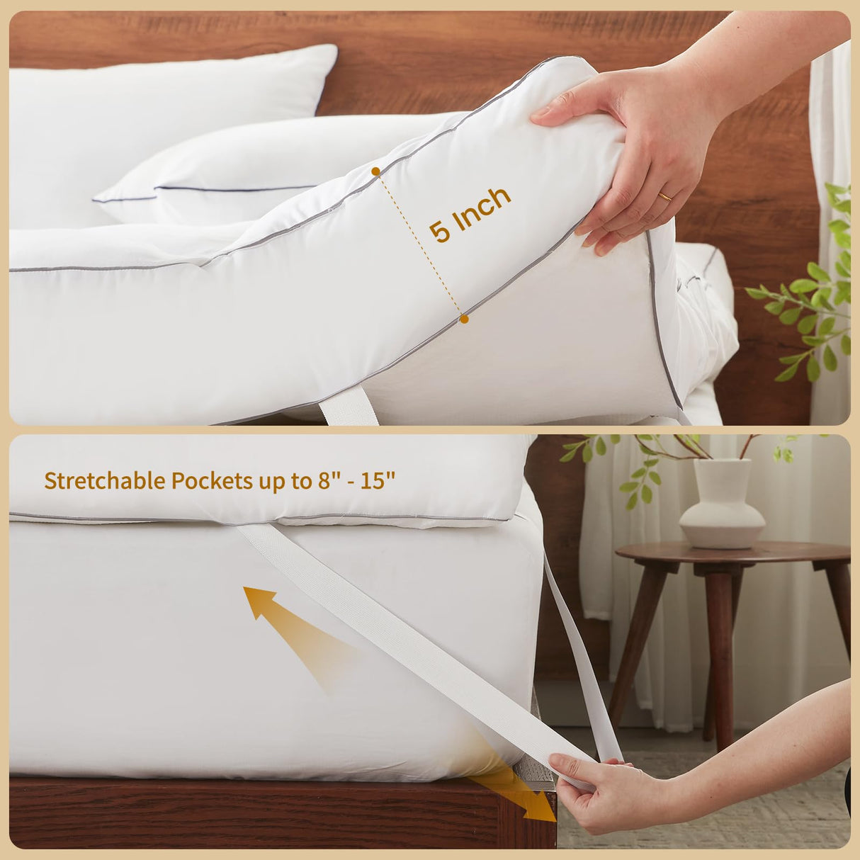 Decroom 5 Inch Memory Foam Mattress Topper Twin Size, Filled with Breathable Memory Foam Pillow Topper, Soft Fluffy Supportive Bed Mattress Pad for Back Pain Relief, 75x39x5 Inch Decroom