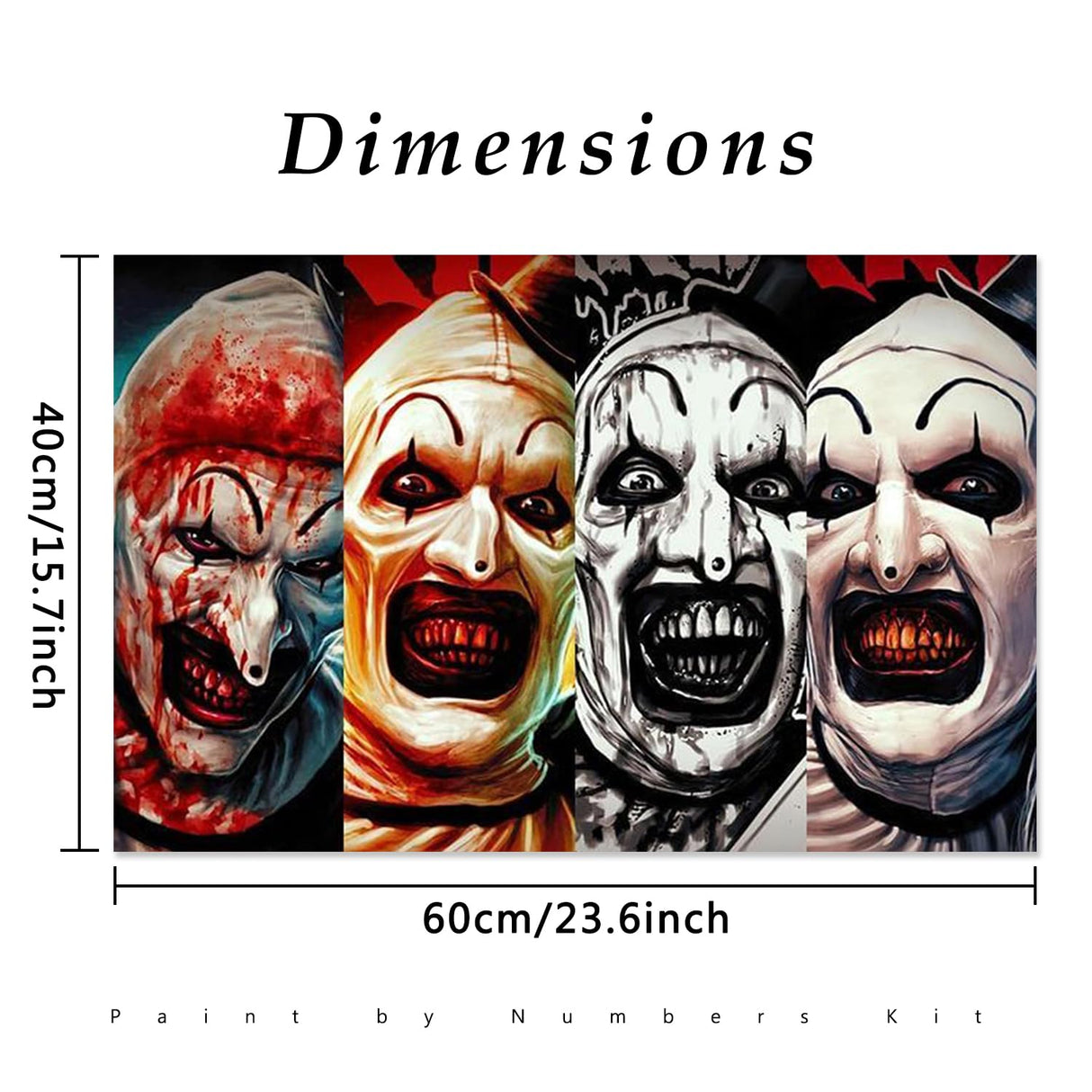 MBNTJHT Halloween Paint by Numbers Kit for Adults Beginners,Horror Clown Paint by Number Kits on Canvas Without Framed,DIY Digital Oil Painting Art Kits for Home Wall Decor 16X24 Inch. MBNTJHT