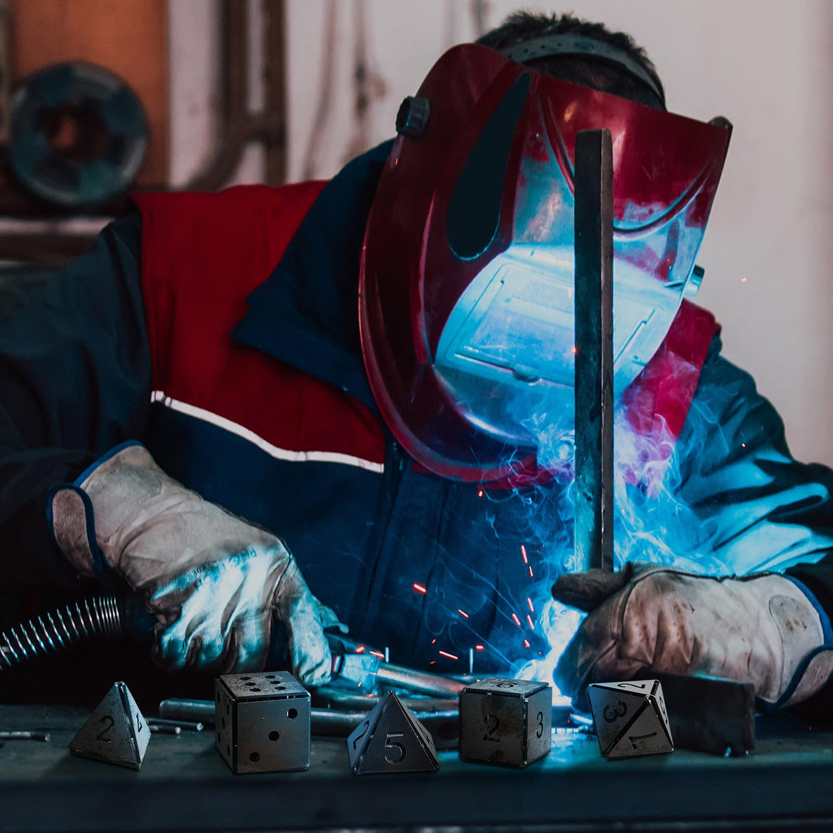 Therwen 5 Pieces Welding Practice Kit Steel 16 Gauge Dice Welding Coupons DIY Welding Equipment Mild Triangle Plate for Beginners TIG MIG Gas Arc Stick Welding Training Accessories Tools, 5 Styles Therwen