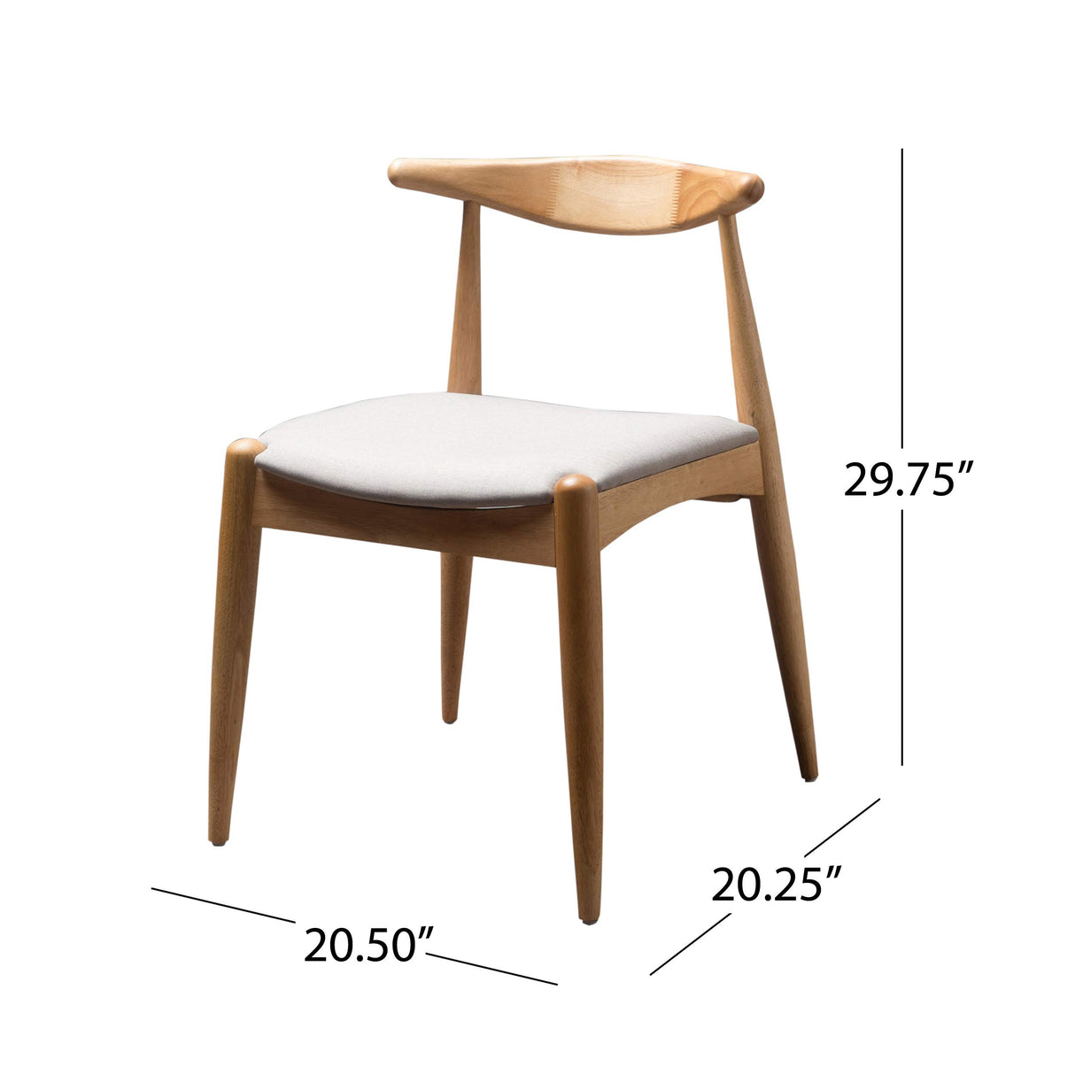 Christopher Knight Home Francie Fabric with Oak Finish Dining Chairs, 2-Pcs Set, Beige Christopher Knight Home