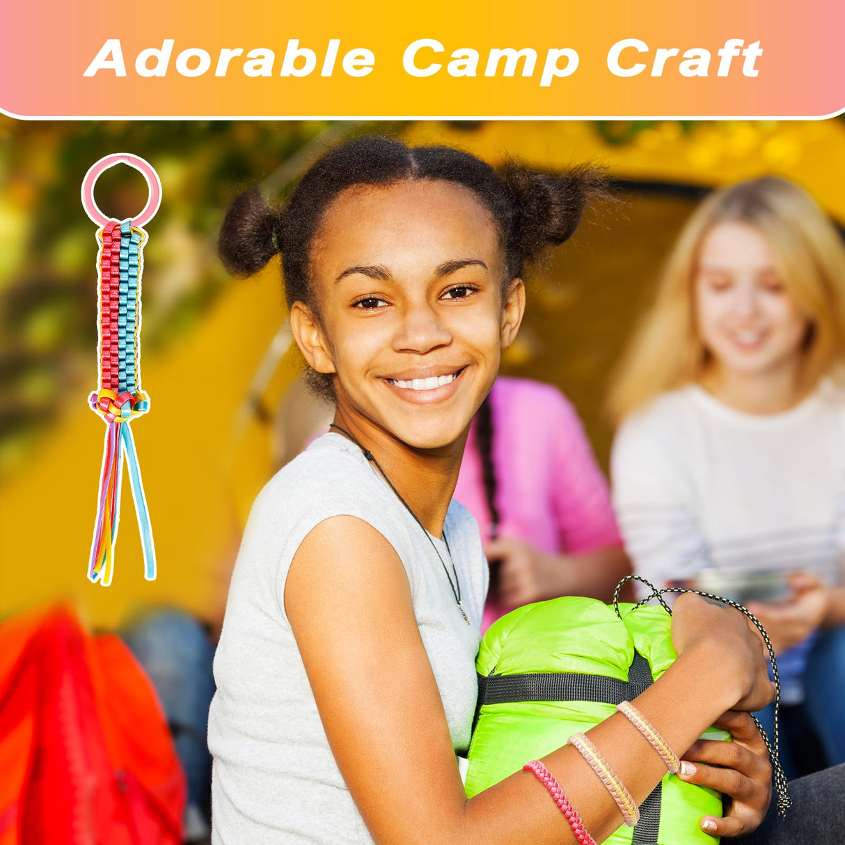 PP OPOUNT Lanyard String, 10 Rolls Pearly-Lustre Color Boondoggle String with Beads and Accessories, Gimp Bracelet Making Kit for Beginners DIY Bracelets, Key Chains and Lanyards, Camp Crafts PP OPOUNT