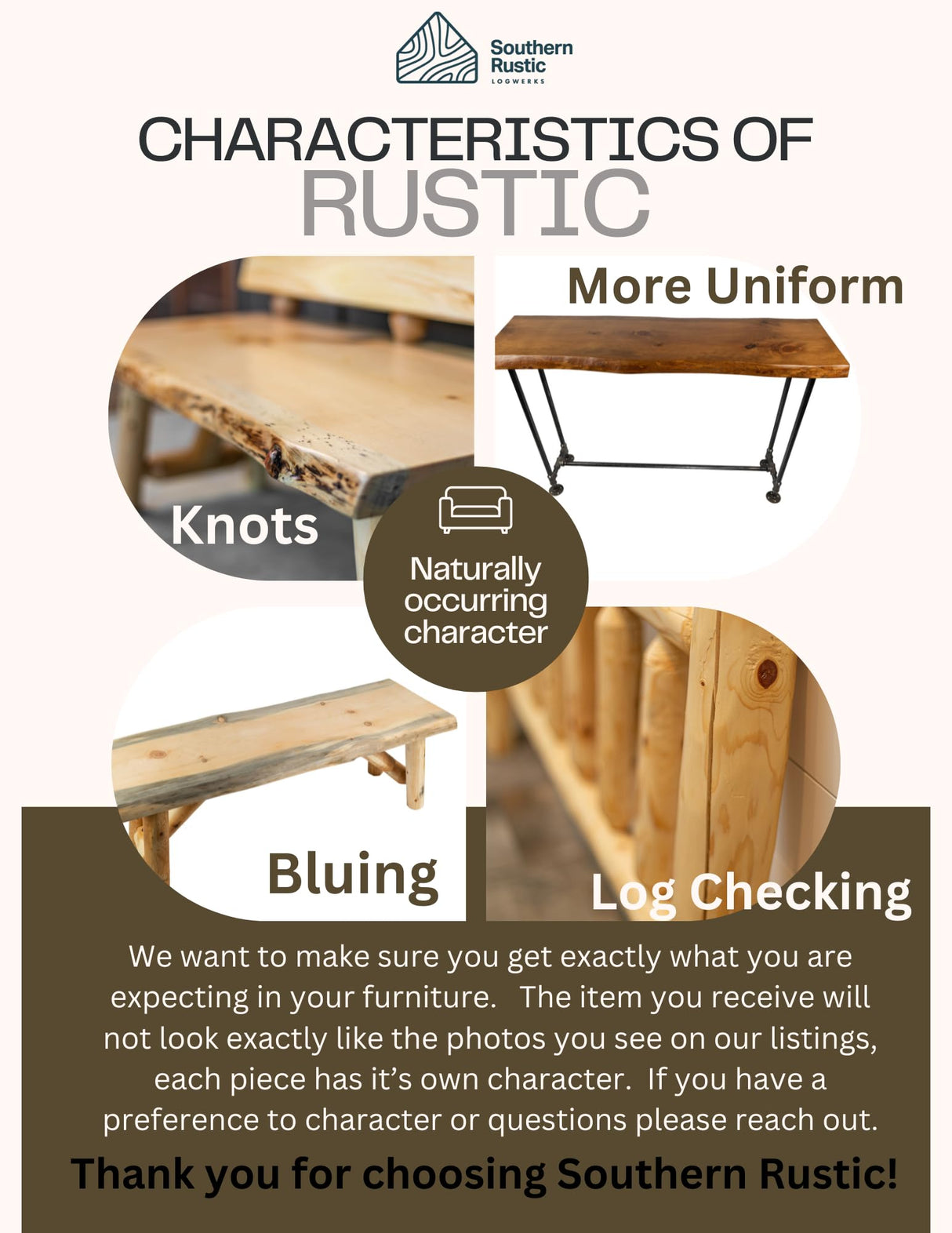 Southern Rustic LOGWERKS Live Edge Log Pine and Cedar Coffee Table (Honey Pine) Southern Rustic LOGWERKS